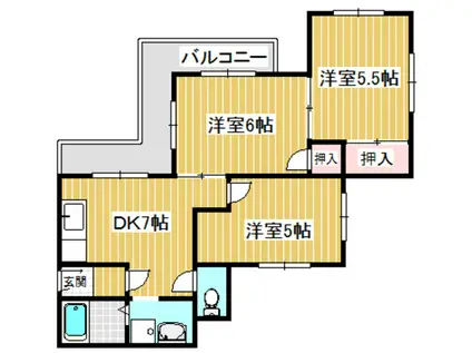 メゾン天神山(3DK/2階)の間取り写真