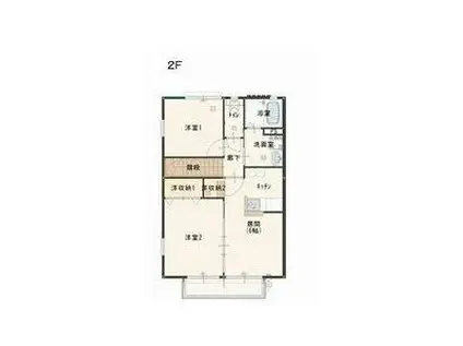 ピオーネ E棟(2DK/2階)の間取り写真