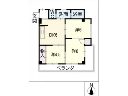山内ビル(3DK/5階)の間取り写真