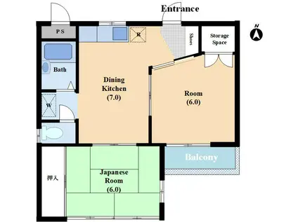 メゾン・ドゥ・ボナール(2DK/3階)の間取り写真