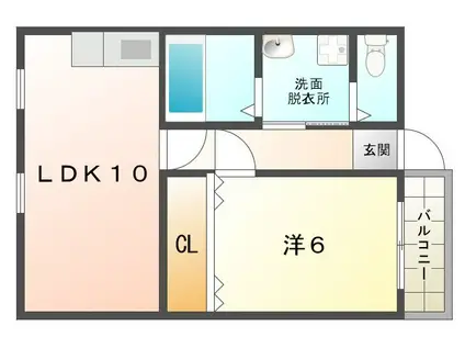TISSハイム香里(1LDK/3階)の間取り写真