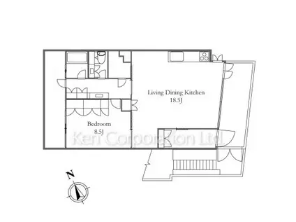 森音テラス(1LDK/1階)の間取り写真