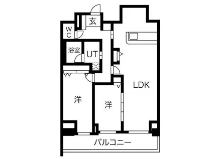 ロイジェント日吉II(2LDK/12階)の間取り写真