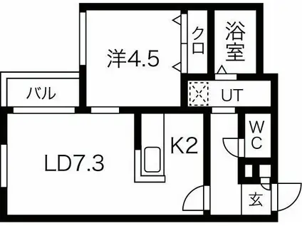 BESSER(1LDK/3階)の間取り写真