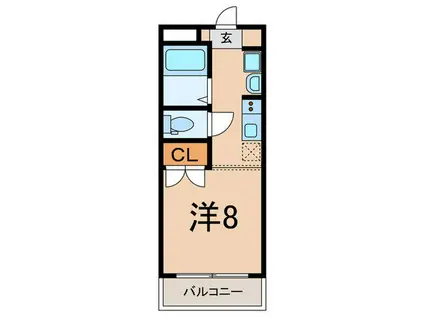 内山ハイツ(ワンルーム/2階)の間取り写真