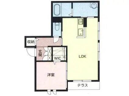 リメインらかん W棟・S棟・E棟(1LDK/1階)の間取り写真