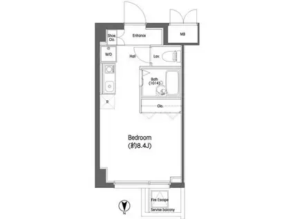 コンフォリア東中野(ワンルーム/3階)の間取り写真