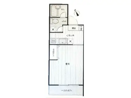 上野スカイハイツ(1K/4階)の間取り写真