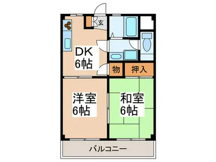 シャト-光風(2DK/1階)の間取り写真
