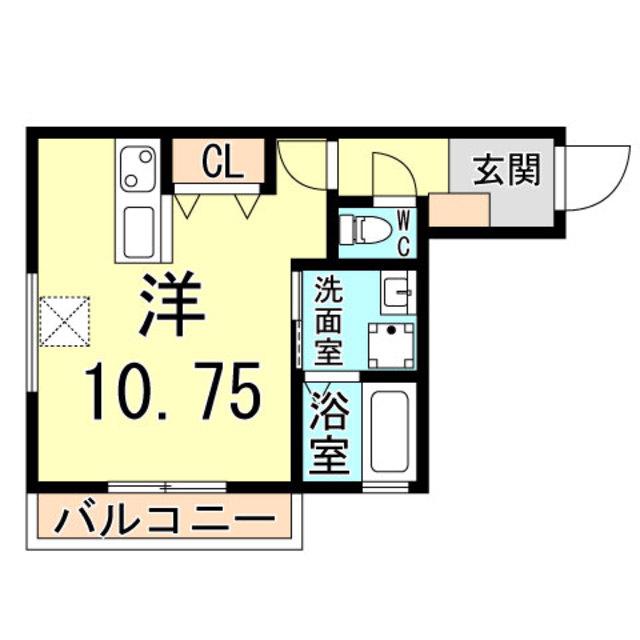 PISTA赤坂通(ワンルーム/1階)の間取り写真