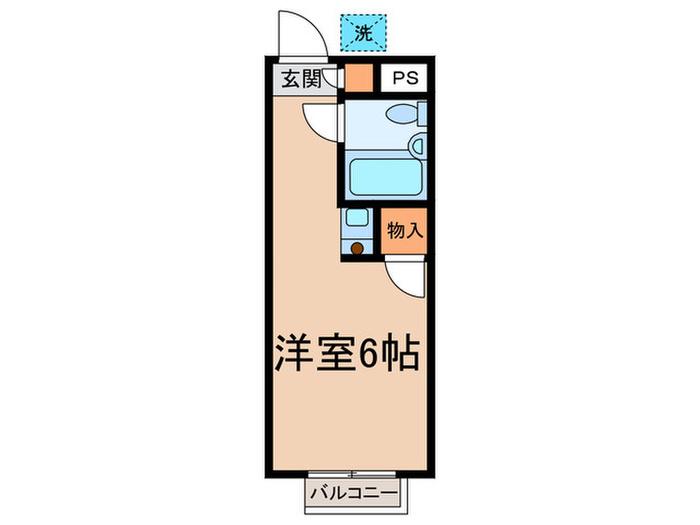 ドミール武蔵台(ワンルーム/1階)の間取り写真