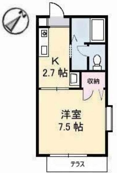 ノースヴェレッジA棟(1K/1階)の間取り写真