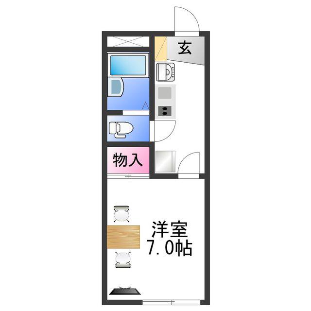 レオパレス向之芝(1K/2階)の間取り写真
