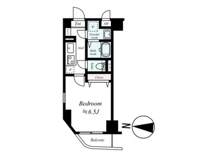 グリフィン品川大井(1K/6階)の間取り写真