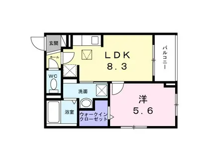 アンジュ 茨木(1LDK/1階)の間取り写真