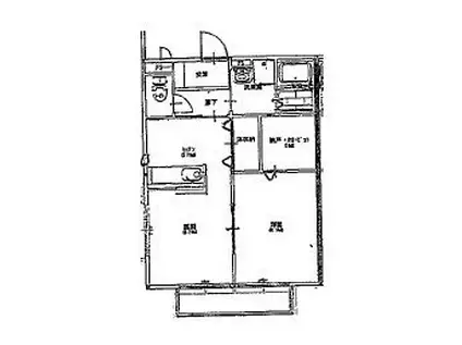 ドミール和合(1LDK/1階)の間取り写真