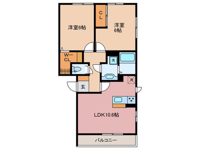 ブランフォーレ(2LDK/1階)の間取り写真