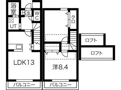ヴィラマイオ(2LDK/1階)の間取り写真