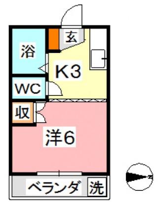 エクセレントハイム95(1K/2階)の間取り写真