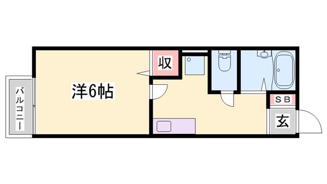 プレミールコートC棟(1K/2階)の間取り写真