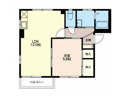 グレース安曇野 A(1LDK/1階)の間取り写真