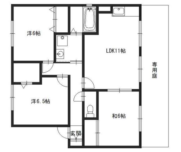マイルストーンズ(3LDK/1階)の間取り写真