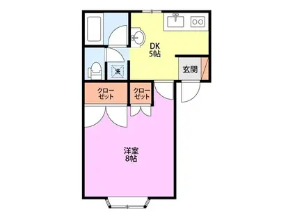 サニーサイドハイツ(1DK/1階)の間取り写真