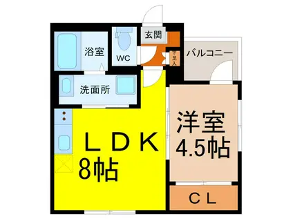 RIVERA中村公園(1LDK/2階)の間取り写真