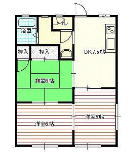 コンフォルト21(3DK/2階)の間取り写真