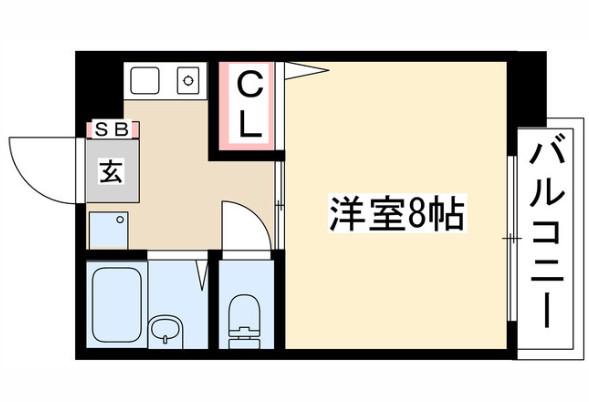 サンシャイン上前津(1K/10階)の間取り写真