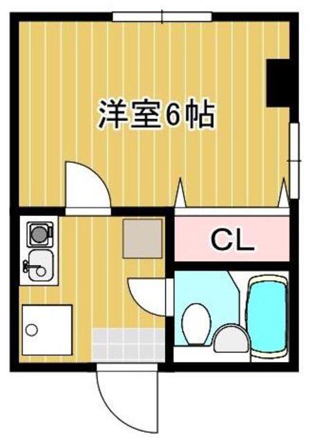 杉山ビル(1K/1階)の間取り写真