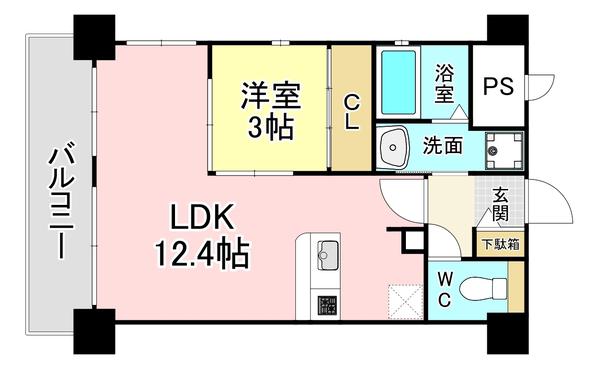 門司ポロニア(1LDK/3階)の間取り写真