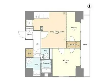 TSレジデンス北上野(2LDK/14階)の間取り写真