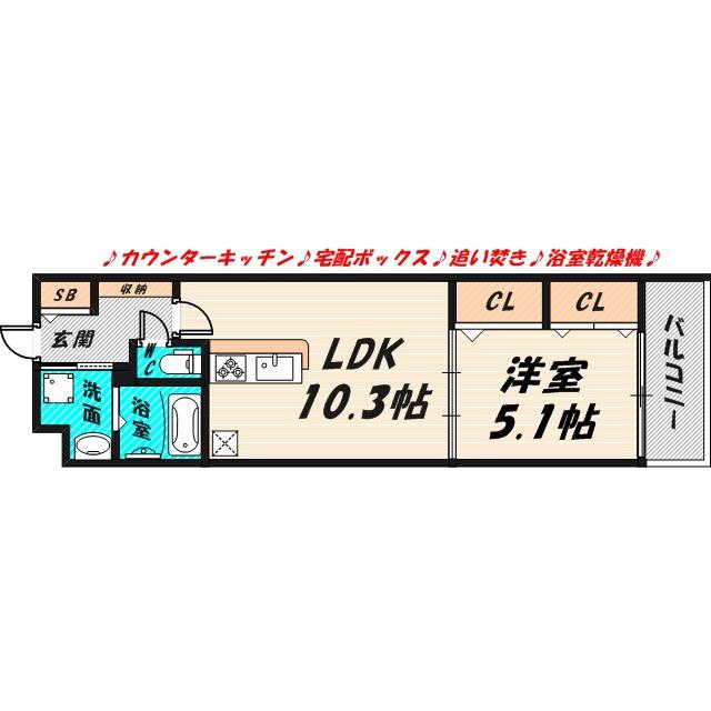 ESTAGEO太子橋(1LDK/3階)の間取り写真