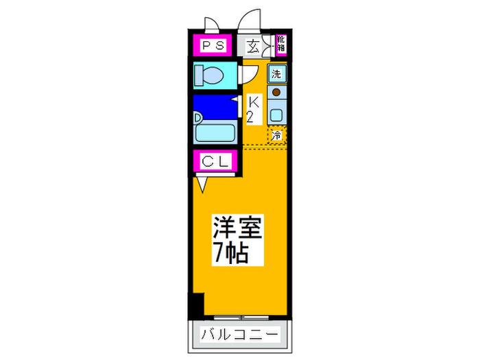 フレンドビラ三国ヶ丘(1K/3階)の間取り写真