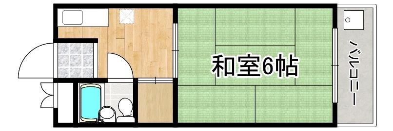 結城ビル(1K/4階)の間取り写真
