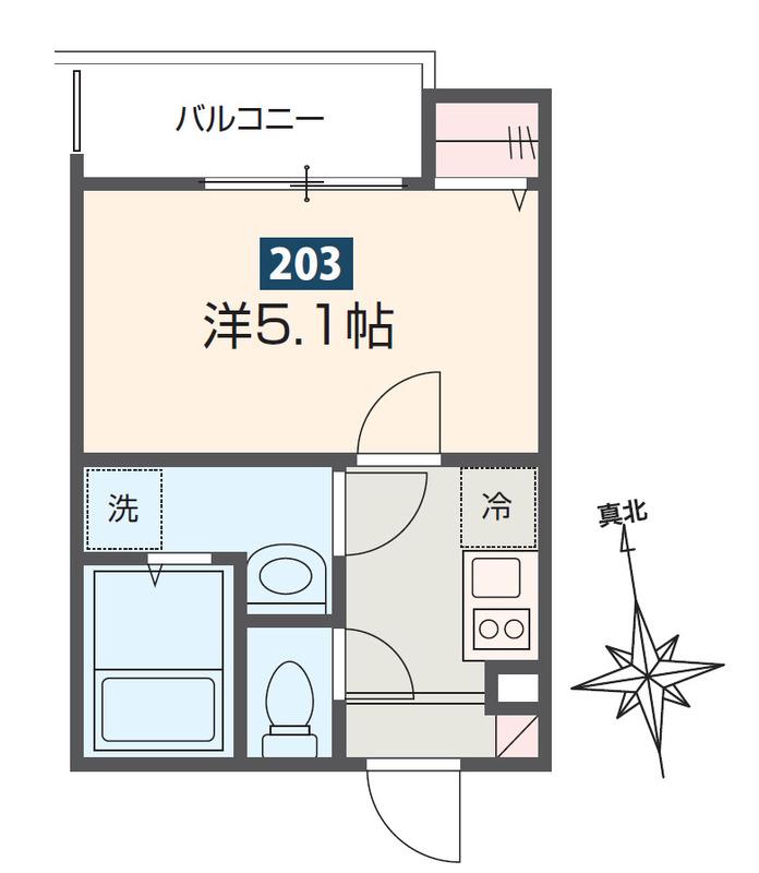MELDIA三鷹(ワンルーム/3階)の間取り写真