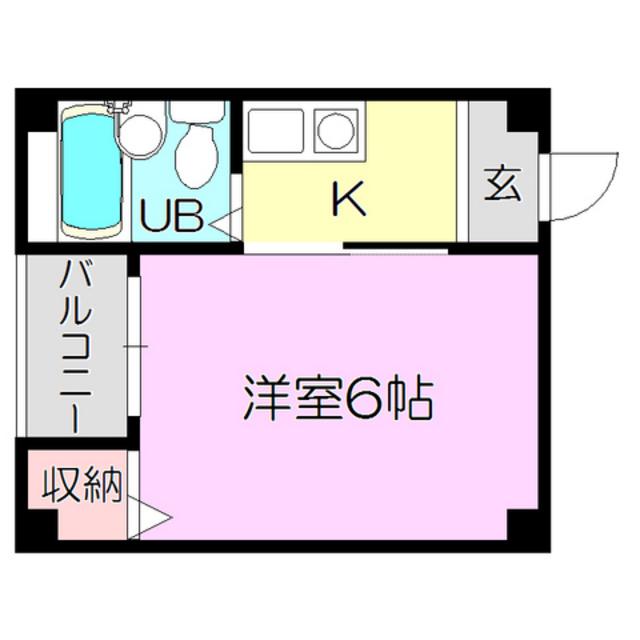 メゾンロレアール(1K/2階)の間取り写真