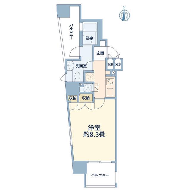 パレステュディオ麹町(1K/7階)の間取り写真