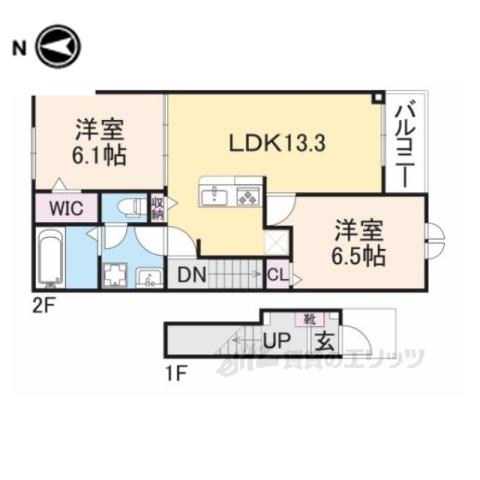 ベル・エクラ2(1LDK/2階)の間取り写真