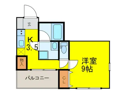 グラディオ大浜(1K/8階)の間取り写真