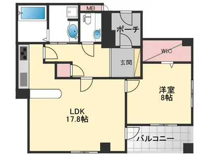 レジデンス御幸アベニュー(1LDK/3階)の間取り写真