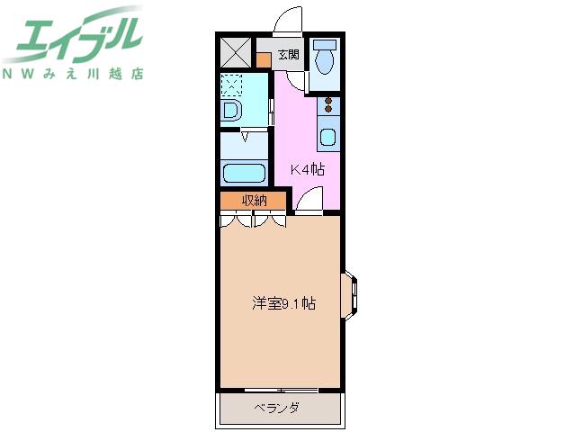 フィオーレ(1K/1階)の間取り写真