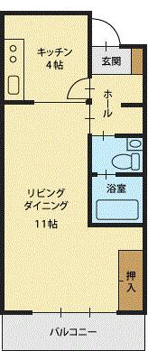 長野MKビル(1DK/5階)の間取り写真