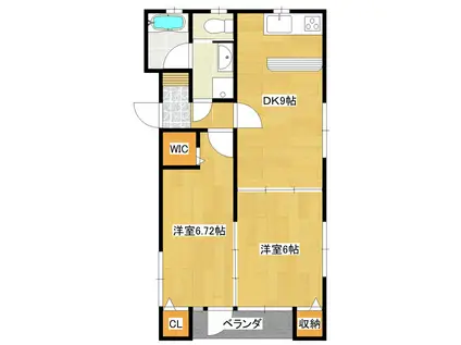 KS 川(2DK/2階)の間取り写真