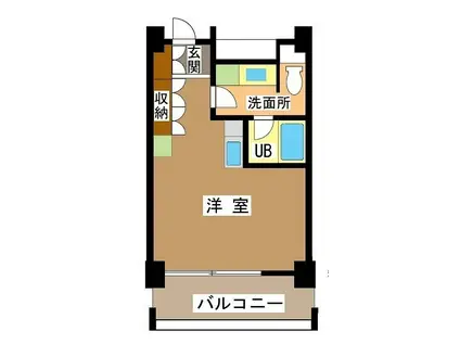 マリンベルコート(ワンルーム/6階)の間取り写真