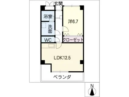 プラバ東前2(1LDK/3階)の間取り写真
