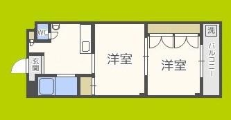 ツワイアクト88(2K/1階)の間取り写真