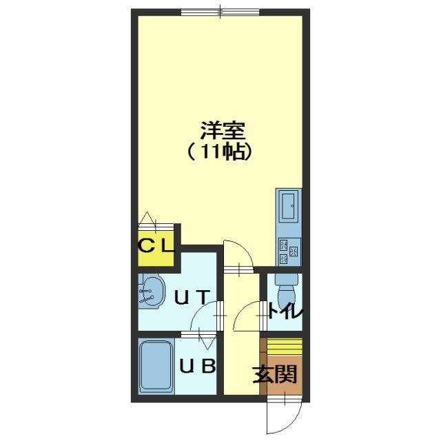 コスモA(ワンルーム/2階)の間取り写真