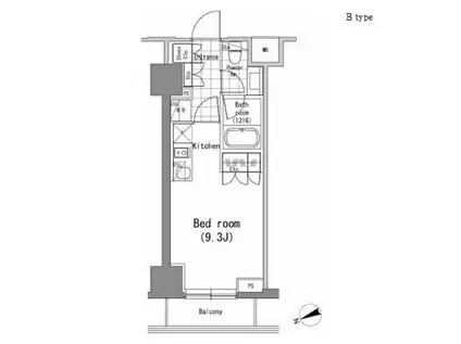 パークハビオ新橋(ワンルーム/10階)の間取り写真